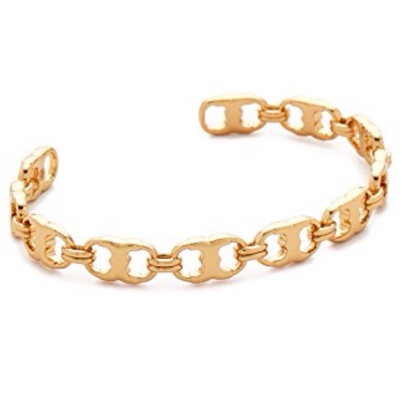 TORY BURCH • Delicate Gemini Link Bracelet Cuff - Picture 3 of 5